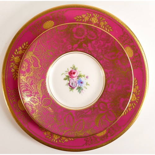 122 - A collection of Mintons gilded china including Argyle plate, Brocade coffee can & saucer, Minton nam... 