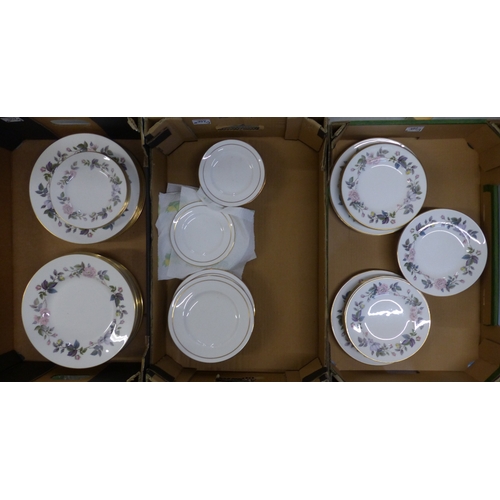 332 - A Quantity of Royal Worcester June Garland Pattern Dinner and Side Plates together with Gilt Banded ... 