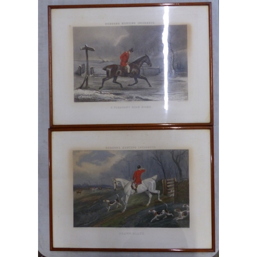 333 - Two Colour Engravings by E. C. Hester after T. N. H. Walsh from Dodsons Hunting Incidents Series tit... 