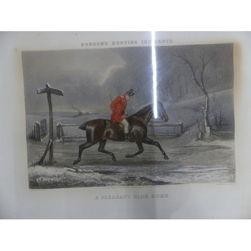 333 - Two Colour Engravings by E. C. Hester after T. N. H. Walsh from Dodsons Hunting Incidents Series tit... 