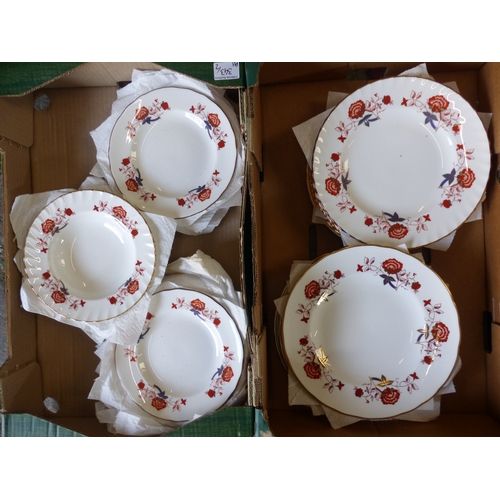 343 - Royal Crown Derby Bali Pattern Plates anf Bowls (2 Trays)