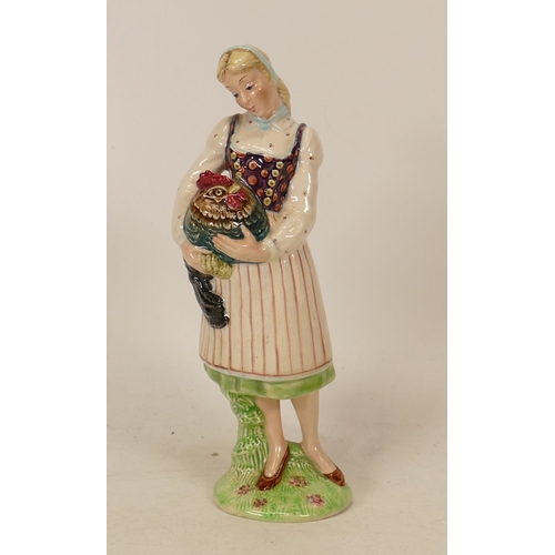 172 - Beswick figure of a lady holding a chicken 1227