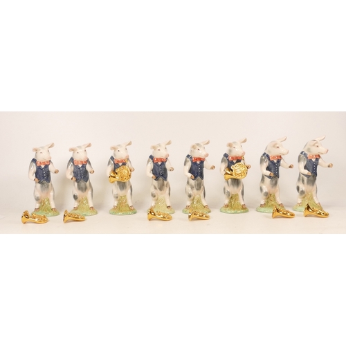 430 - Eight Beswick The Pig Promenade figures Benjamin exclusive to Sinclairs, limited edition, boxed (som... 