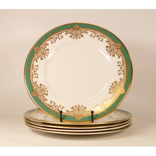 8 - Five De Lamerie Fine Bone China heavily gilded Special Commission Dinner Plates , specially made hig... 