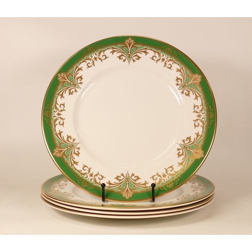 9 - Four De Lamerie Fine Bone China heavily gilded Special Commission Dinner Plates , specially made hig... 