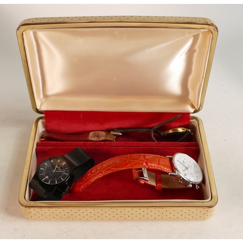 807 - A collection of watches including gentlemans Haas & Co multidial watch, Skagen Quartz watch and two ... 