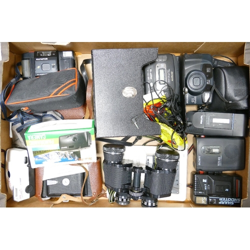 1 - A collection of Vintage Camera Equipment to include Olympus Compact Cameras, Agfa Billy Bellows Came... 