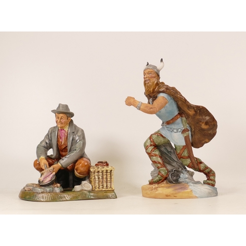 213 - Royal Doulton Seconds Figures Matt Viking Hn2375 & Bon Appetit Hn2444(2)