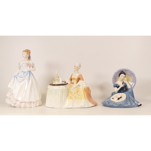 214 - Royal Doulton Seconds Figures Meditation Hn2330, Claire Hn3646 & Pensive Moments Hn2704(3)