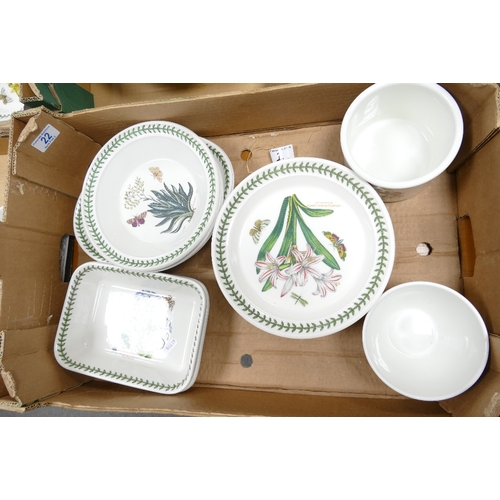 22 - A collection of Portmeirion Botanic patterned items including bowl, storage pots, oblong serving dis... 