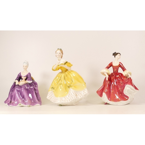 221 - Royal Doulton Seconds Figures Stephanie Hn2811, Charlotte Hn2421 & The Last Waltz Hn2315(3)