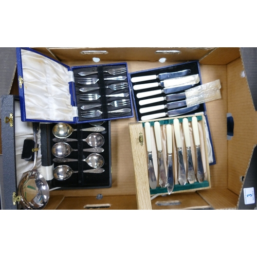 3 - A collection of Mid Century Cased Cutlery Sets