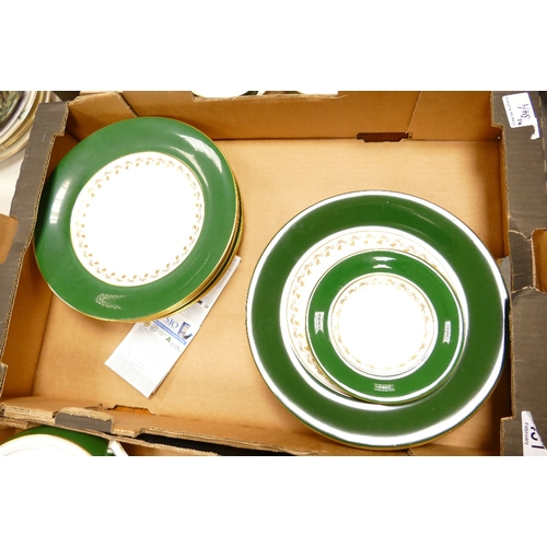 34 - A very large Spode Green Velvet patterned dinner service including gravy boats, tureens, Coffee set,... 