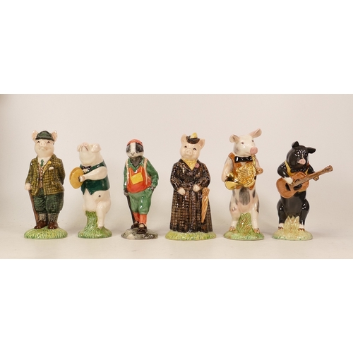 228 - Beswick figures to include Sinclairs country folk Lady & Gentleman pig , Hiker badger together with ... 