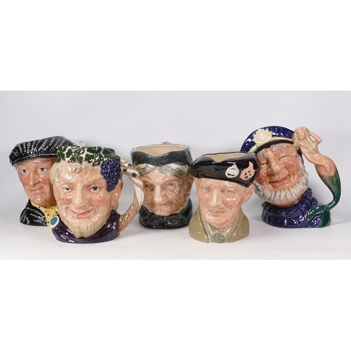 389 - Royal Doulton large character jugs to include Monty D6202, Bacchus D6499, Granny D5521, Old Salt D65... 