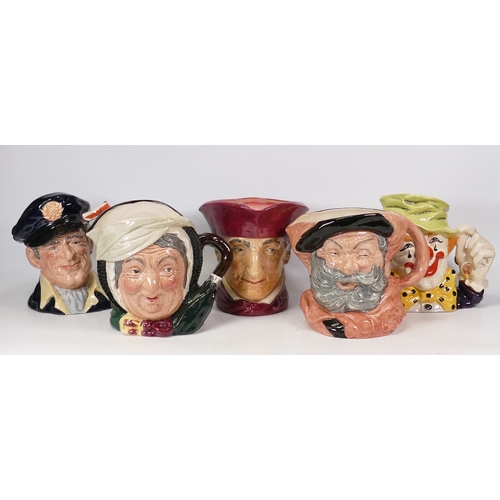 390 - Royal Doulton large character jugs to include Falstaff D6287, Clown D6834, Yachtsman D6820 (2nds), S... 