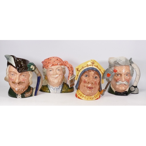 391 - Royal Doulton large character jugs to include Mark Twain D6654, Robin Hood D6527, Red Queen D6777 an... 