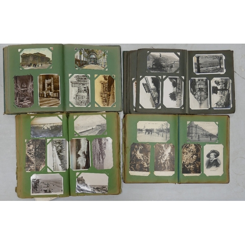 357C - Four albums full of hundreds of Postcards, mainly earlier part of last century Edward VII onwards.  ... 