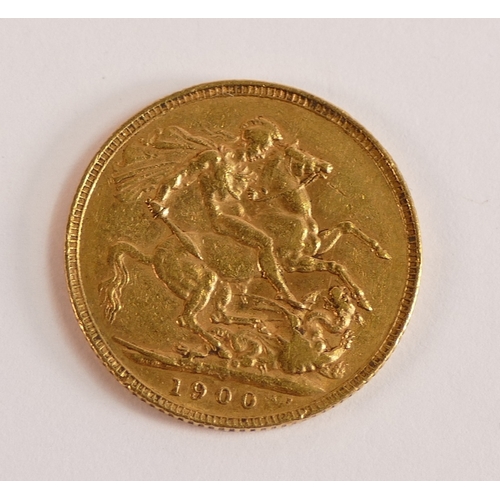 656 - FULL Sovereign coin Queen Victoria 1900.