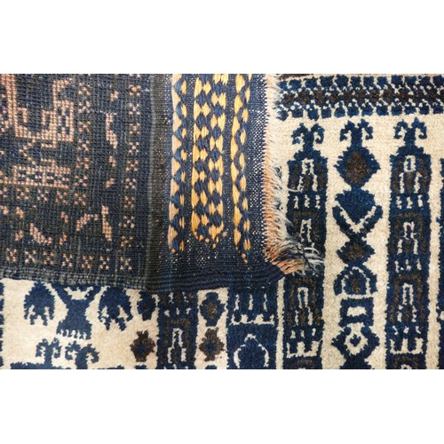 311J - An Eastern Prayer Rug with Religious Architectural Patterns. Wear and Fraying Noted. Length: 170cm W... 