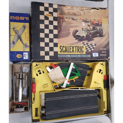 61 - Boxed Tri-Ang vintage Scalextric Grand Prix Series (incomplete) together with a boxed 'Frog' Single ... 