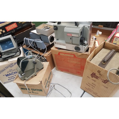 62 - A collection of film viewing/editing items to include Boots Super 300 slide viewer, a boxed film spl... 