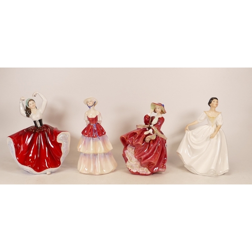 288 - Royal Doulton lady figures to include Eliza HN3179, Top O'Hill HN1834, Donna HN2939 and Karen HN2388... 