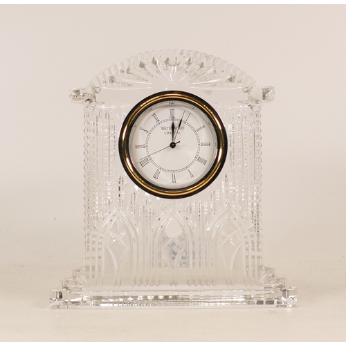 362 - Waterford Crystal large mantle clock, height 17.5cm