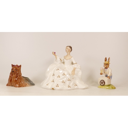 313 - Three Ceramic Figures to include My Love HN2339 (seconds),  Ice Cream Bunnykins (seconds) and Beswic... 