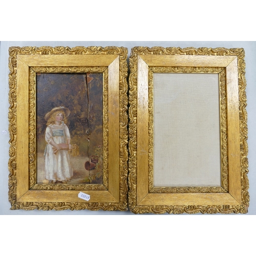 312 - Two Victorian Gilt Frames. One with  Unpainted Contemporary Winsor & Newton Canvas, the other with a... 