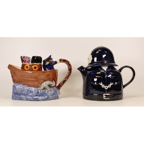 332 - Two Carltonware Teapots to include one Ship themed and one Police themed example. (2)