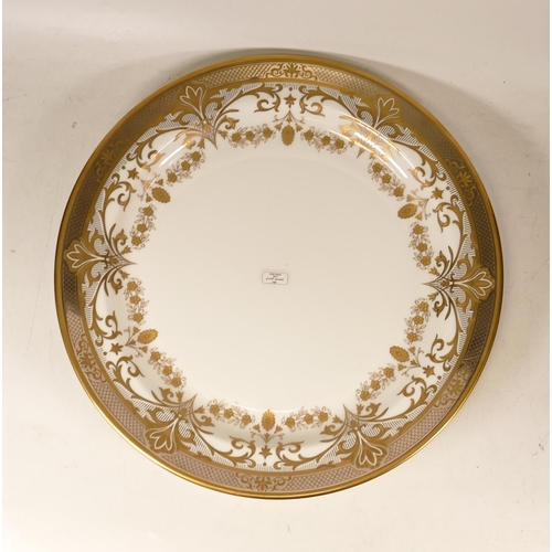 458 - De Lamerie Fine Bone China heavily gilded Silver & Gilt Rimmed Circular Serving Platter, specially m... 