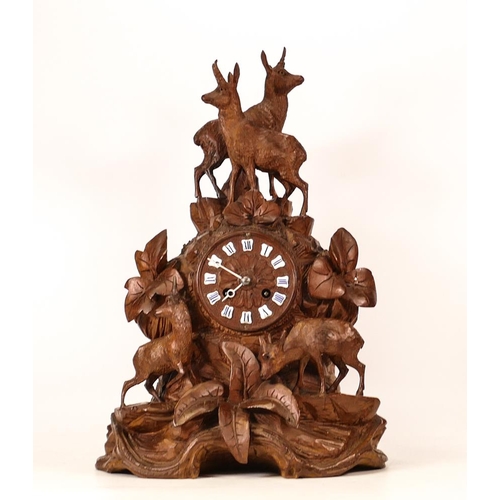 506 - Large Black Forest Type Mantle Clock, height 40cm (some slight damage)