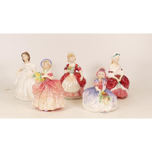 133 - Five Royal Doulton Figures to include Valerie HN2167, Amanda HN3635, Peggy HN2038, Monica HN1467 and... 