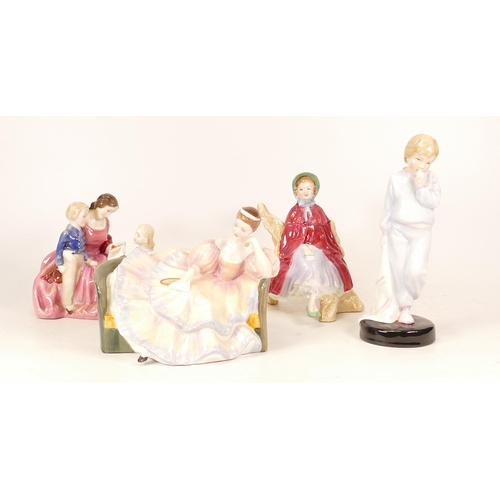 537 - Four Royal Doulton figures to include The Bedtime Story HN2059, Pauline HN2441, Sleepy Darling HN295... 