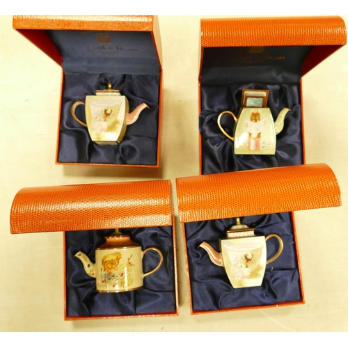 544 - Four Boxed Charlotte De Vita Enamel Teapots (4)