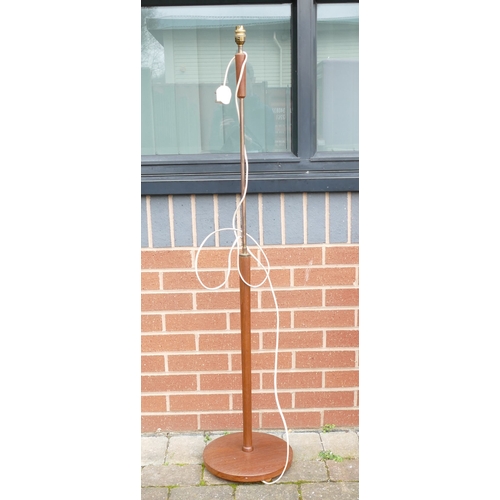 310E - Mid-Century Teak and Brass Standard Lamp with fitting. Height: