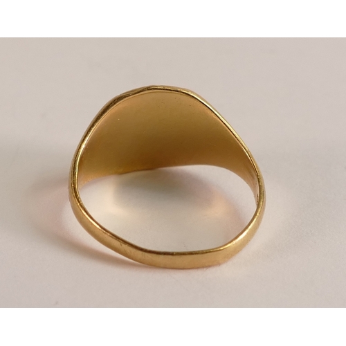 789 - 18ct gold gents signet ring, size P,6.6g.