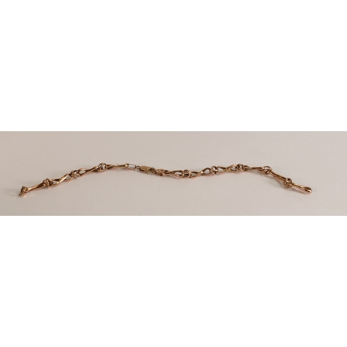 804 - 9ct rose gold bracelet (broken), 3.8g.