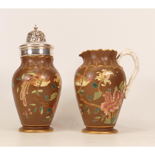 264 - Carlton Ware Chinese Quail pattern jug and sugar shaker