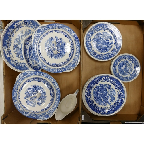 553 - Woods of Burslem, A Collection of Seaforth Pattern Dinnerware to include Tureens, Plates, Platters e... 