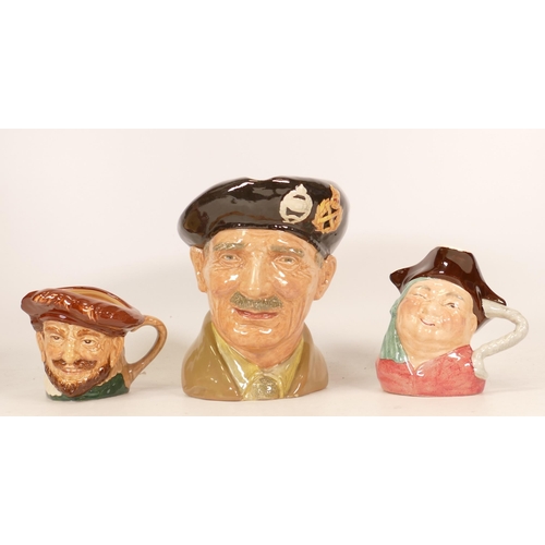 560 - Three Character Jugs to include Royal Doulton Monty, Francis Drake and Helsboro Ware Jolly Roger (3)