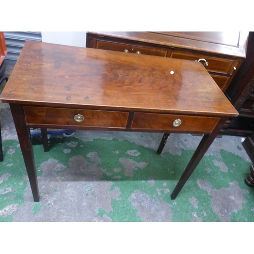 595 - Vintage 19th Century Mahogany writing table/ desk 76cm H x 90cm W