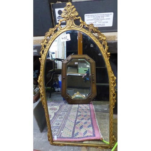 402 - Mid-century brass Mirror 67cm high