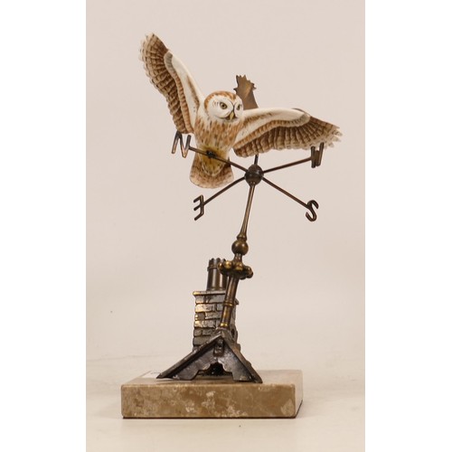 542 - David Fryer Studios Model of an Owl on a Weathervane. Height: 24cm