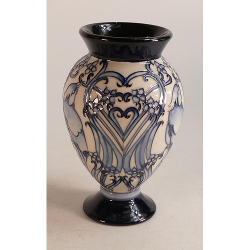 336 - Moorcroft blue and white Fledgling vase, dated 2015, height 18cm