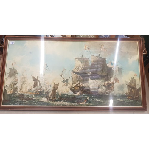 162 - Mr Pepys Navy by Leslie A. Wilcox. Framed Modern Print Behind Glass. Height: 56.7cm Width: 95cm