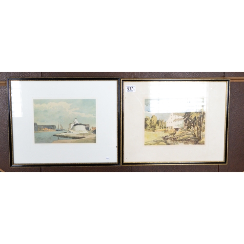 189 - George Lionel BEHREND (1868-1950) two watercolours with  landscape scenes, largest 34 x 42cm(2)