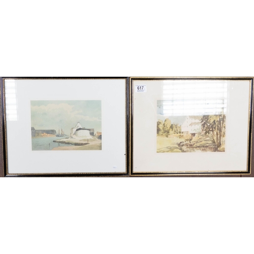 189 - George Lionel BEHREND (1868-1950) two watercolours with  landscape scenes, largest 34 x 42cm(2)