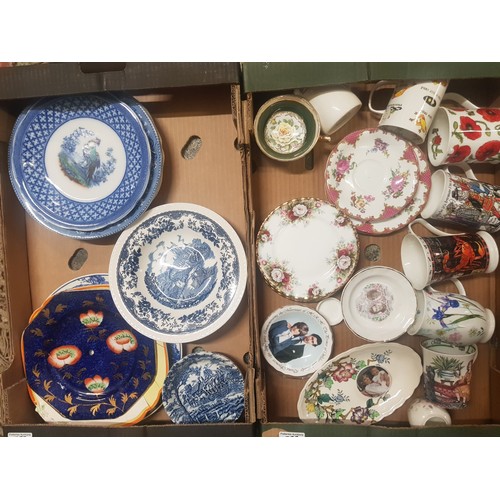 555 - A Mixed Collection of Ceramic Items to include Victorian and Later Plates and Bowls, Royal Albert Ce... 